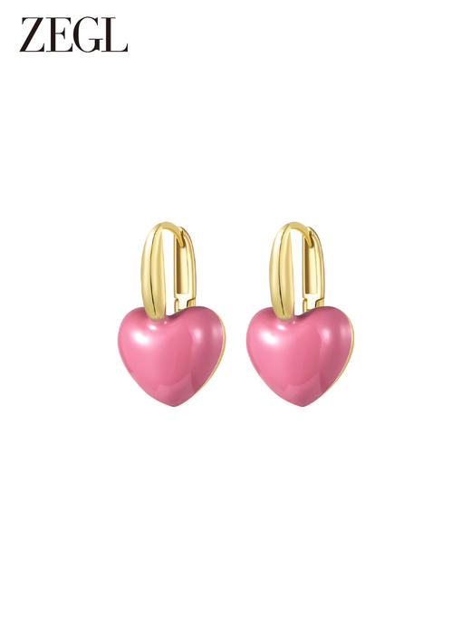 ZEGL爱心耳环女小众设计感高级桃心耳钉2023新款爆款复古气质耳饰 商品图2