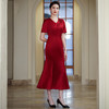 小众设计感，醋酸改良旗袍婚礼妈妈鱼尾裙主持人晚礼服QQX-2299162 商品缩略图2
