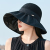ZQ-X1-M2433新款大檐遮阳帽黑胶渔夫帽时尚拼接显脸小太阳帽 商品缩略图1