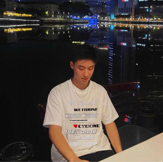 We11done23春夏超大版型有机棉弹幕印花T恤 商品图1