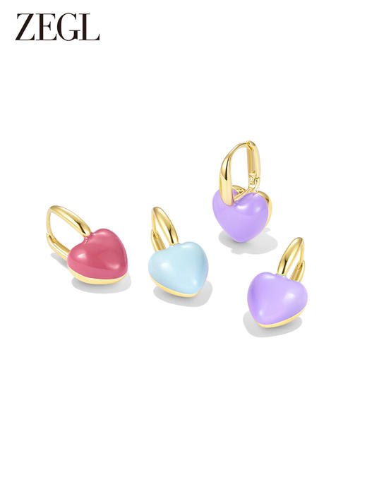 ZEGL爱心耳环女小众设计感高级桃心耳钉2023新款爆款复古气质耳饰 商品图0