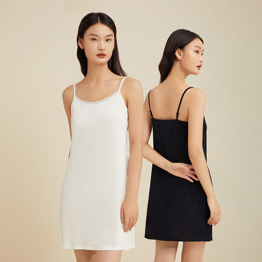 金三塔100%桑蚕丝亲肤舒适打底真丝吊带睡裙 性感睡衣女真丝衬裙  1YZF3B310 商品图1