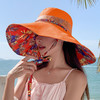 ZQ-X2-M2446帽子女夏季新款印花渔夫帽户外防风大檐帽遮脸太阳帽 商品缩略图3