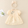 夏季新生儿女宝宝连体衣满月周岁哈衣中国风包屁衣服 商品缩略图1