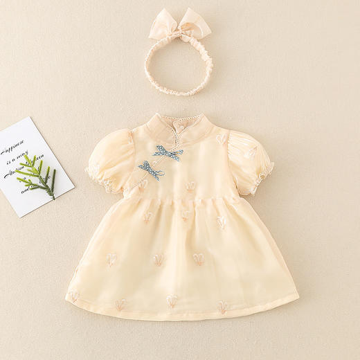 夏季新生儿女宝宝连体衣满月周岁哈衣中国风包屁衣服 商品图1