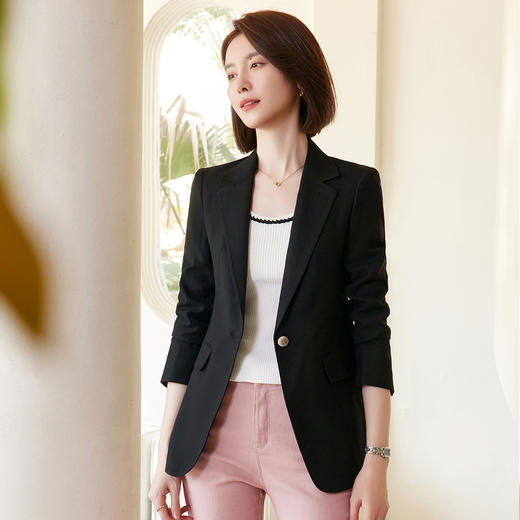 【羊毛混纺】罗蒙春秋款小西装外套女士商务休闲通勤百搭单西服上衣女 商品图6
