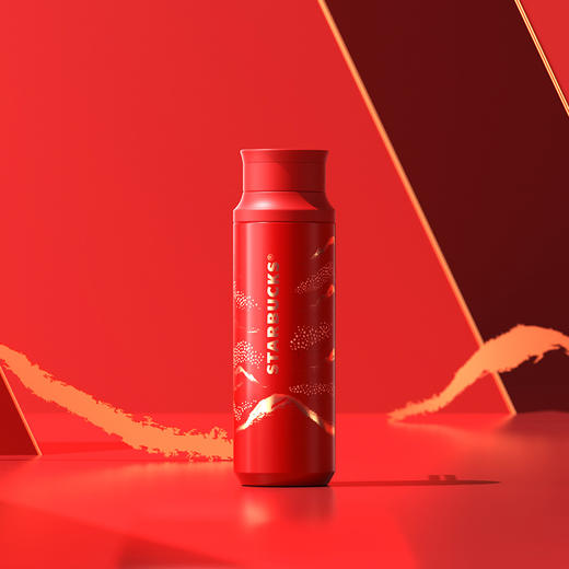 11149169 星巴克金色红韵提绳保温杯 商品图0