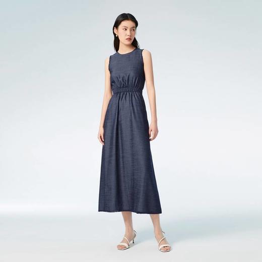 OVV 春夏新款女装舒适镂空设计流苏点缀圆领A字无袖连衣裙 商品图0