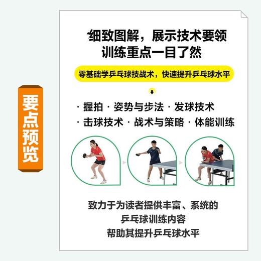 图解乒乓球训练 技战术与体能训练200项 视频学习版 乒乓球教学书 乒乓球书 商品图2