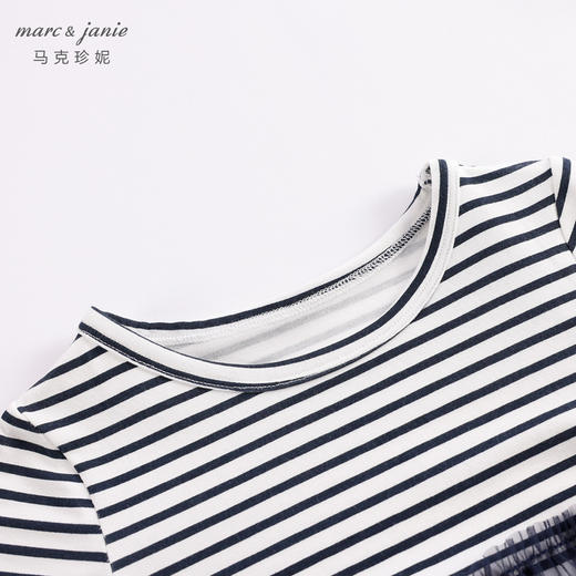 马克珍妮新款夏装 女童莫代尔棉网纱短袖连衣裙231037 商品图3