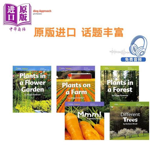 预售 【中商原版】National Geographic Science L1 Plants 美国国家地理科学入门1级植物读本套装5册 蓝思值BR 含音频资源 商品图1