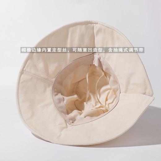 ZQ-R2-M2417 日系拼色扣子全棉渔夫帽女韩国春夏宽檐遮脸帽百搭盆帽潮 商品图3