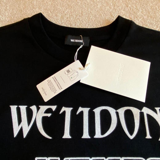 We11done23春夏超大版型有机棉弹幕印花T恤 商品图7