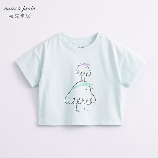 【凉感抗菌】马克珍妮夏装 女童趣味图案休闲短袖T恤231000 商品图1