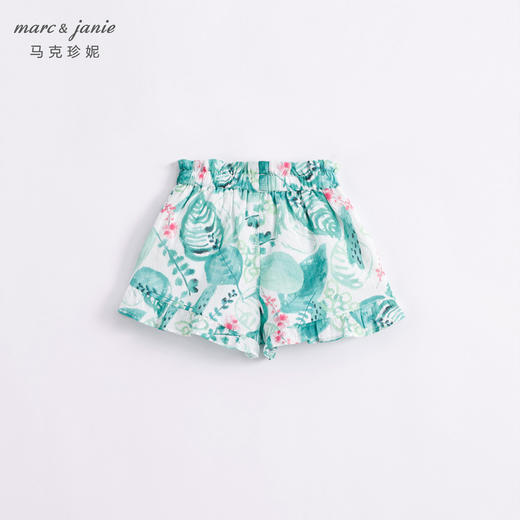 马克珍妮夏装女童蝴蝶结腰头纯棉花边短裤 儿童裤子220661 商品图1