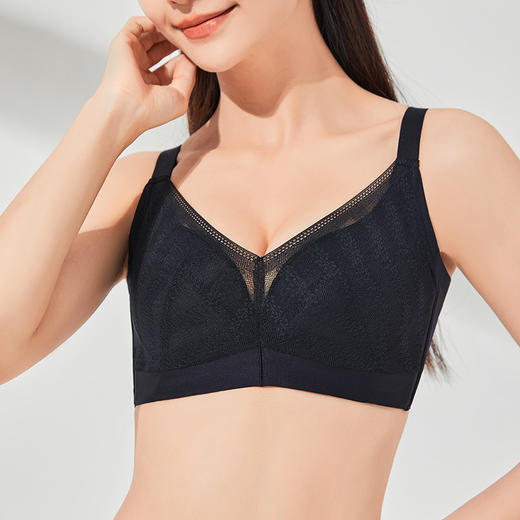 【神奇大码-薄款通码文胸】承托有型 不勒副乳 大胸显小 透气直立棉 减压防滑肩带 多项国家专利 无钢圈 无海绵_1701 商品图4