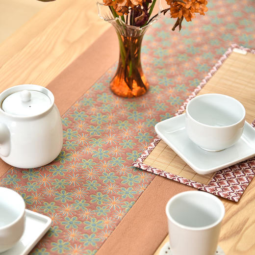 雏菊系列茶席新中式复古茶旗 商品图3