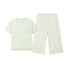 Threegun三枪 【凉感弹力棉】圆领短袖中裤女士家居套家居服-81848D011