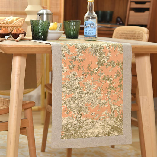 法式丛林线描系列桌旗田园双面茶旗 商品图1