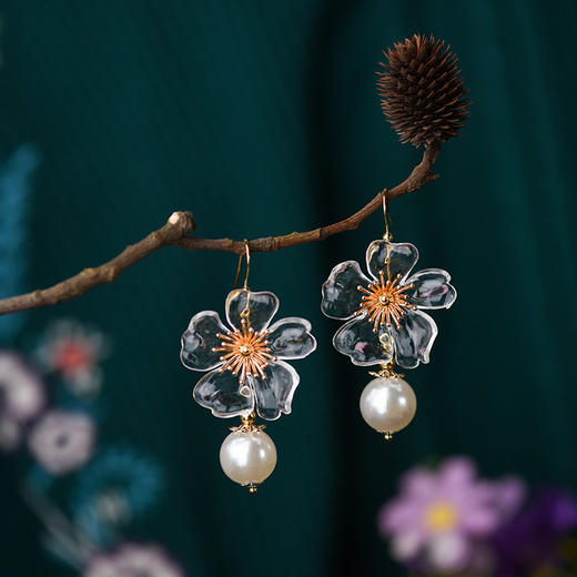 JGL-03220317琉璃花古风耳环汉服耳坠流苏耳环可爱少女耳环耳环 商品图2