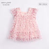 马克珍妮新款夏装 女童粉色碎花蝴蝶袖网纱连衣裙230818 商品缩略图0