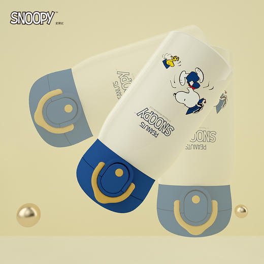 史努比正版批发316不锈钢卡通防漏便携水杯弹跳盖杯子儿童保温杯 商品图3