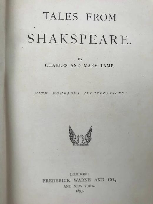 1893年 兰姆姐弟《莎士比亚故事集》 约20幅插图 漆布精装32开 商品图3