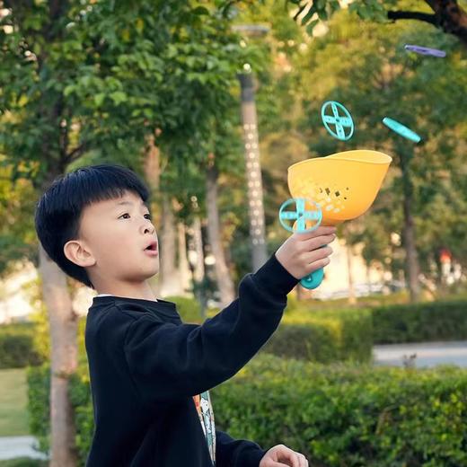 【抽拉发射 抛接飞碟】儿童对球抛接飞碟 弹射飞盘 夏季出行 户外体育玩具 提高身体反应力 商品图2