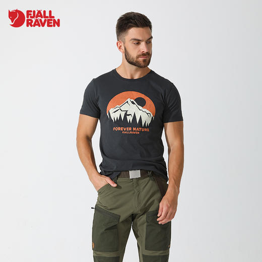 北极狐男士纯棉透气舒适多色露营柔软短袖T恤87053 商品图1