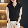薄款翻领无袖t恤，夏季新款妈妈夏装洋气polo衫冰丝针织衫CC-89-3313 商品缩略图8