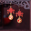 JGL-03220331民族风耳环新中式中国结耳饰本命年红色小兔子耳坠女耳环 商品缩略图0