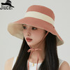 ZQ-L2-M2422双面戴日系全棉拼色抽绳渔夫帽子女韩国春夏显脸小平顶大沿盆帽潮 商品缩略图0