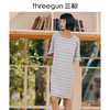 Threegun三枪 【彩条水柔棉】圆领短袖女士家居裙睡裙-70431A011 商品缩略图1