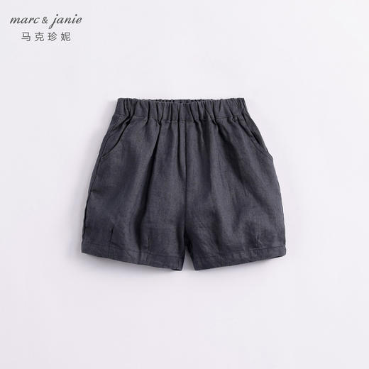 马克珍妮夏装男女童天然亚麻透气五分短裤 儿童裤子230938 商品图3