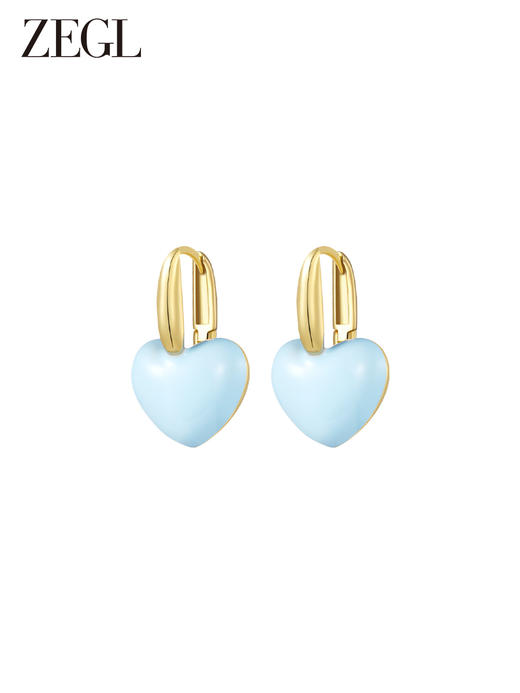 ZEGL爱心耳环女小众设计感高级桃心耳钉2023新款爆款复古气质耳饰 商品图3