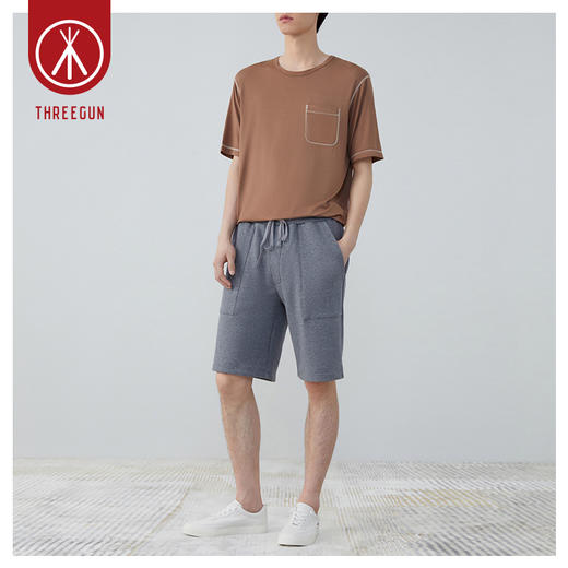 Threegun三枪 【记忆棉】毛圈男士休闲短裤-61103B011 商品图1