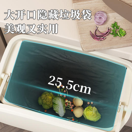 家用可壁挂式垃圾桶简约风厨房卫生间大容量带盖大号收纳桶 商品图3