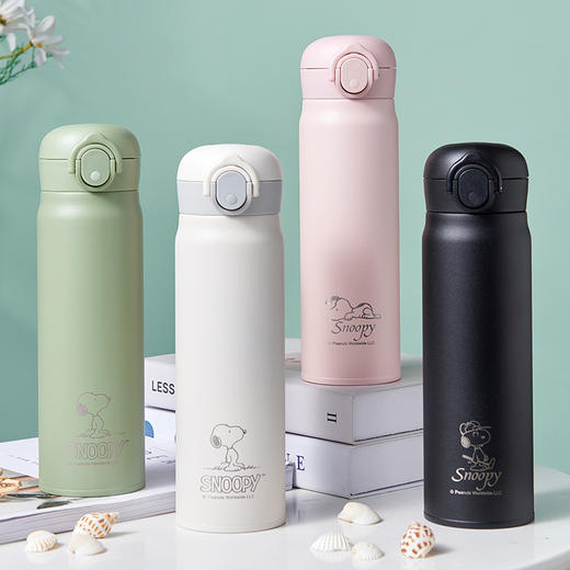 史努比双层真空超长316不锈钢弹跳盖保温杯学生男女成人保温杯 商品图0