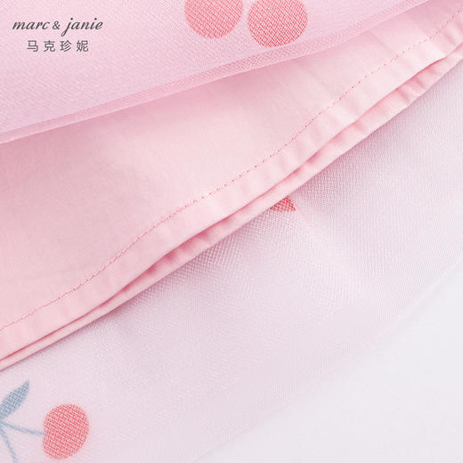 马克珍妮新款夏装 女童趣味樱桃网纱花边吊带小衫231056 商品图4