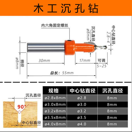 木工沉孔钻 / 锥孔钻 商品图4