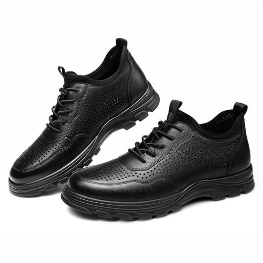 强人夏季男鞋透气运动鞋头层牛皮镂空轻便跑步鞋软底休闲皮鞋男士 商品图10