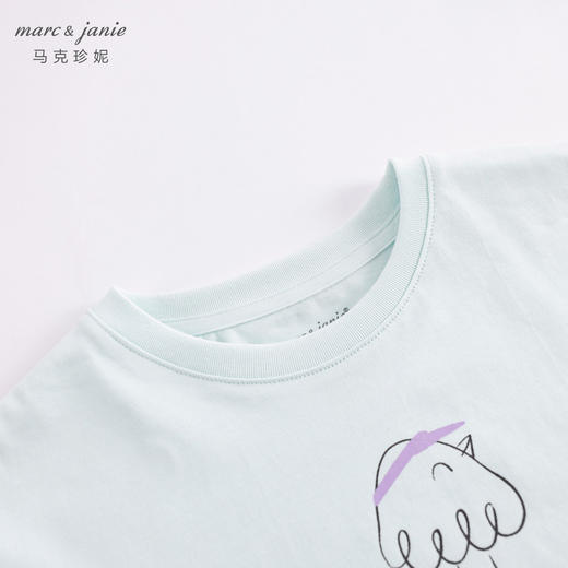 【凉感抗菌】马克珍妮夏装 女童趣味图案休闲短袖T恤231000 商品图3