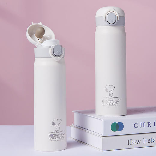 史努比双层真空超长316不锈钢弹跳盖保温杯学生男女成人保温杯 商品图1