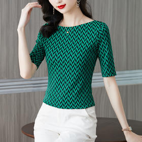 新款一字领经典修身百搭T恤网纱打底衫K-301H9513