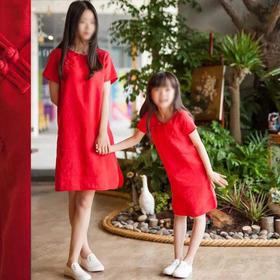裁缝学苑 QZ08亲子装夏改良旗袍1:1实物服装纸样剪裁图纸牛皮纸样