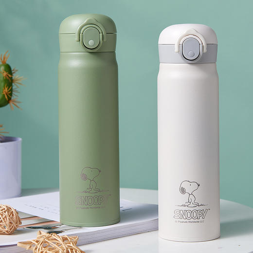 史努比双层真空超长316不锈钢弹跳盖保温杯学生男女成人保温杯 商品图2