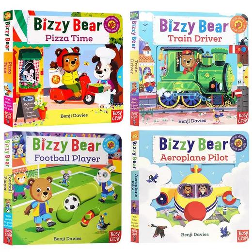 小熊很忙系列第五辑 Bizzy Bear:Racing Driver/Aeroplane Pilot/Football Player推拉书绘本 送音频 商品图2