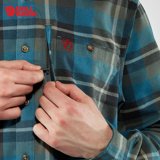 北极狐户外吸湿透气经典复古男士长袖格子衬衫 81380 商品图3