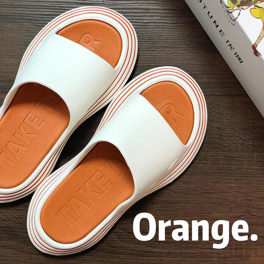 优调 轻潮跑道运动拖鞋，双层EVA发泡工艺，软弹十足，3.8cm厚底拉长腿型，耐穿耐磨防滑，撞色设计潮流百搭 商品图1