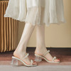 【服装鞋包】夏季新款珍珠透明跟粗跟中跟罗马仙女鞋 商品缩略图2